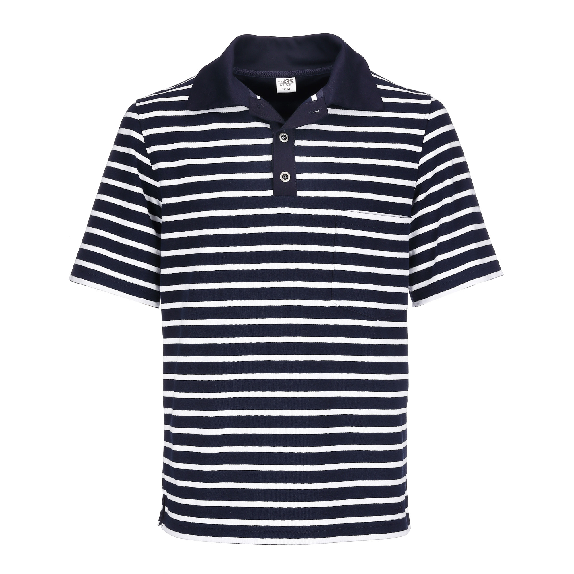 | Bretonischer modAS | - Freizeitmode | für Ringel-Look Polo-Shirt Maritimes Herren Maritime